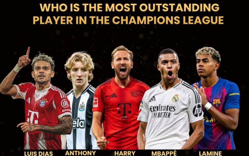 Who Is the Most Outstanding Player in the Champions League Among Luis Díaz, Anthony Gordon, Harry Kane, Mbappé, and Lamine Yamal?
