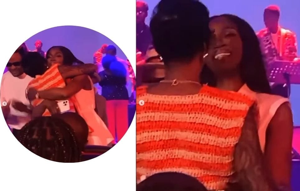 Tiwa Savage Seyi Shay hug, Nigerian celebrity reunion, Afrobeats female artists, Tiwa Savage news, Seyi Shay latest update,